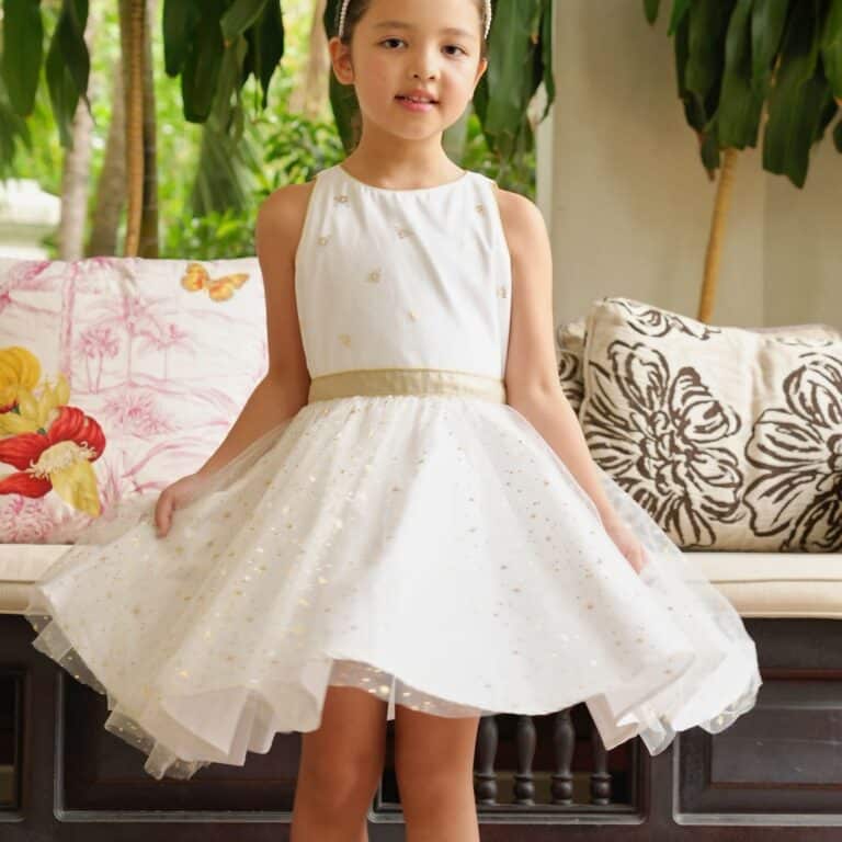 Robe C R Monie Tulle Blanc Or Filles Ans La Faute Voltaire