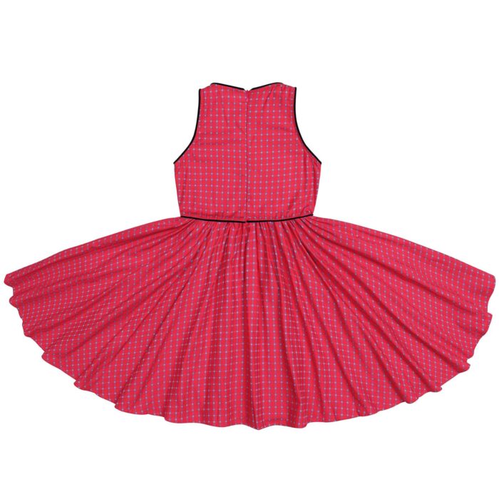 Robe qui tourne à carreaux rose foncé et bleu clair pour filles de la marque de mode pour enfants LA FAUTE A VOLTAIRE