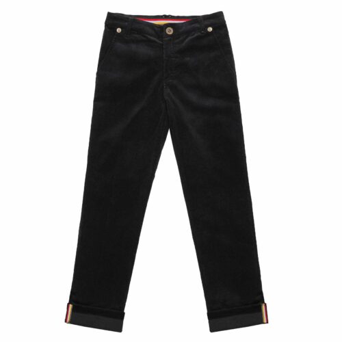 Pantalon chino en velours noir pour garçons de la marque de mode pour enfants La. Faute à Voltaire