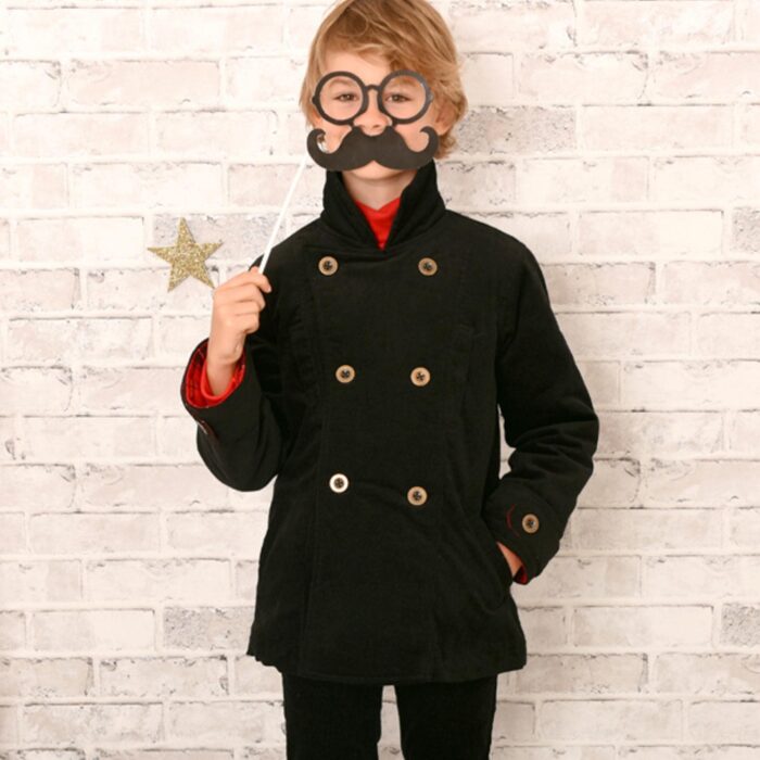 Manteau caban en velours noir pour garçons et filles de la marque de mode pour enfants La Faute à Voltaire