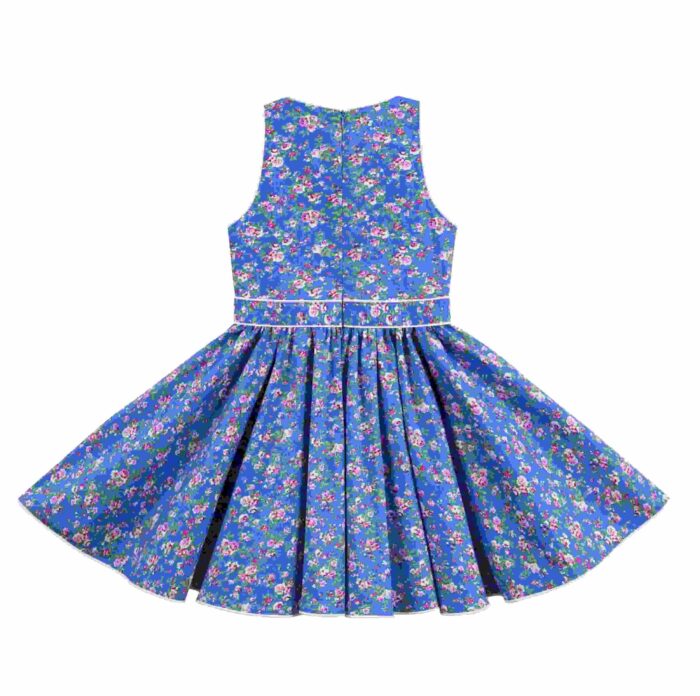 Dress that turns for girl blue flowers pink of the brand of fashion for children LA FAUTE A VOLTAIRE