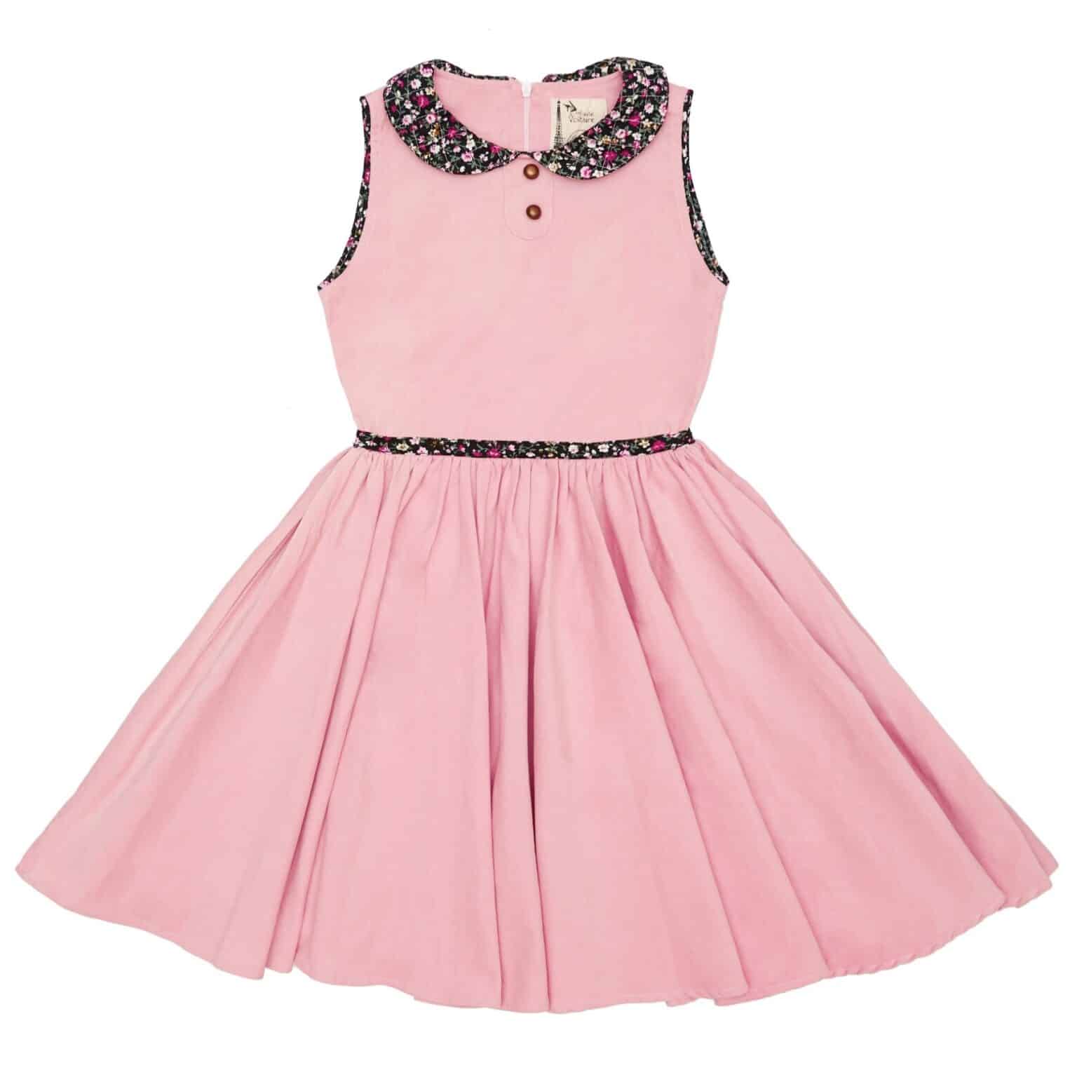 Robe qui tourne rose et col Claudine Filles 214 ans La Faute à Voltaire