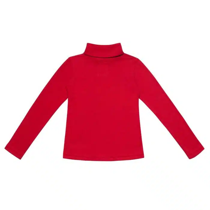 Sous pull col roulé rouge tout doux pour filles et garçons de la marque de mode pour enfant en commerce équitable LA FAUTE A VOLTAIRE