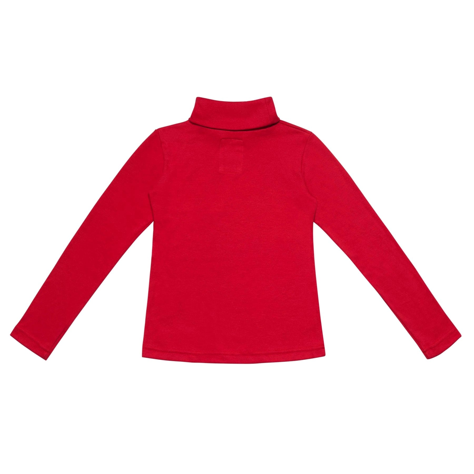 Pull Col Roulé coton jersey rouge, Filles Garçons 2-14 ans