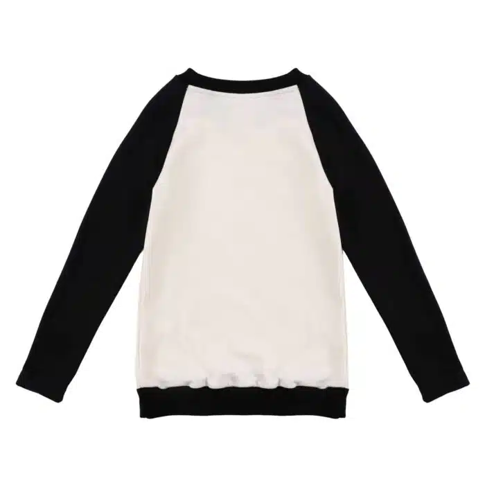 Beau sweat beige et noir avec joli imprimé de Bambi peint à l'eau. Sweat pour filles et fillettes de la marque de mode pour enfant LA FAUTE A VOLTAIRE