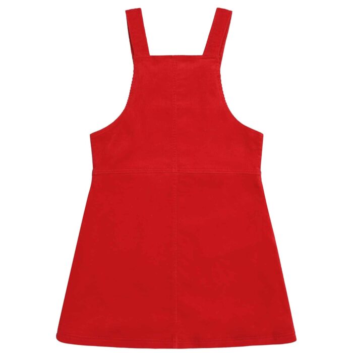 robe salopette en velours rouge pour petites filles et adolescentes de 2 à 14 ans de la marque de mode pour enfant de LA FAUTE A VOLTAIRE