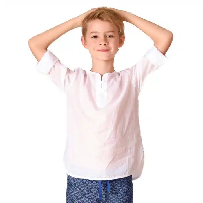 ❤️ Summer shirt boy | white cotton | ROBINSON – Image 2