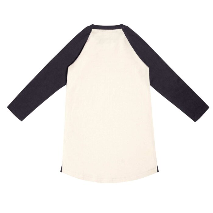 Craquez pour cette adorable robe sweat en coton molletonné beige et noir, et à l'imprimé d'une peintire à l'huile d'un hibou sur le devant. Collection hiver mode pour enfant LA FAUTE A VOLTAIRE.