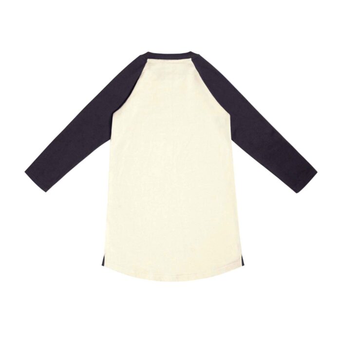 Une Adorable Robe Sweat-Shirt pour Fille Beige et Noir à l' Imprimé Animalier d'une Chouette de la Marque de Mode pour Enfant La Faute à Voltaire