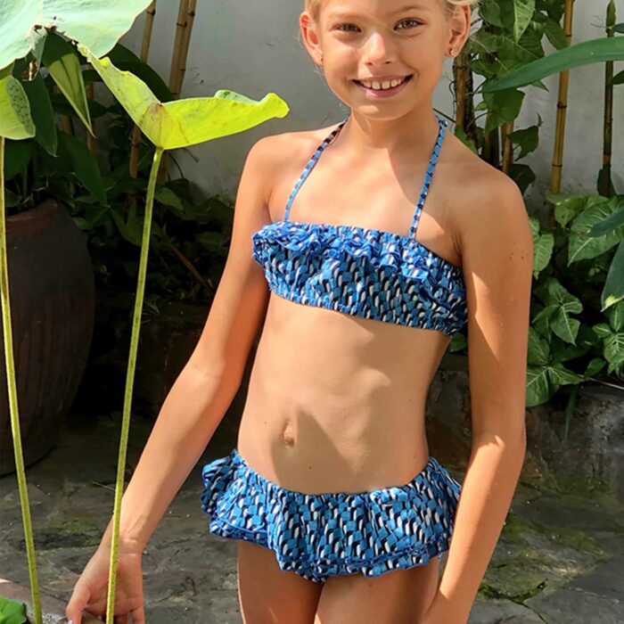 Maillot De Bain T Fille Bleu Roi Blanc Filles Ans La Faute