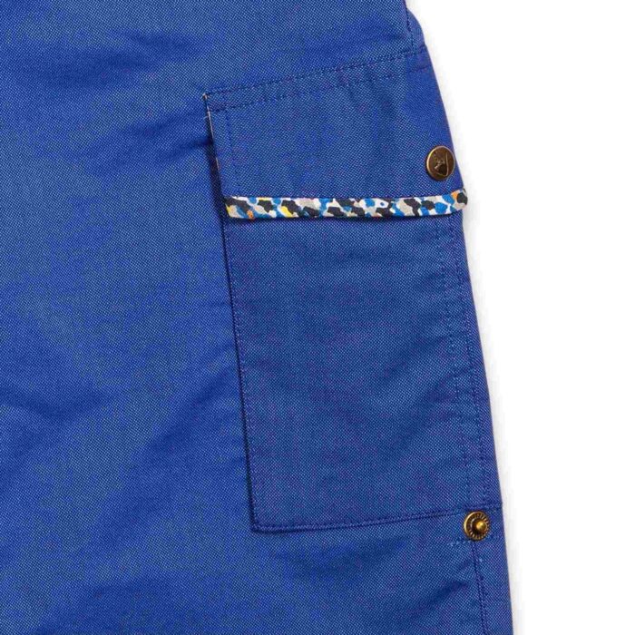 Bermuda forme cargo couleur bleu roi à taille élastique pour garçon de 2 à 12 ans de la marque vêtement enfant La Faute à Voltaire