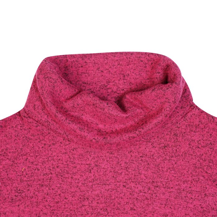 Sous-pull col roulé rose fuchsia en coton lainé chiné de la marque créateur française LA FAUTE A VOLTAIRE