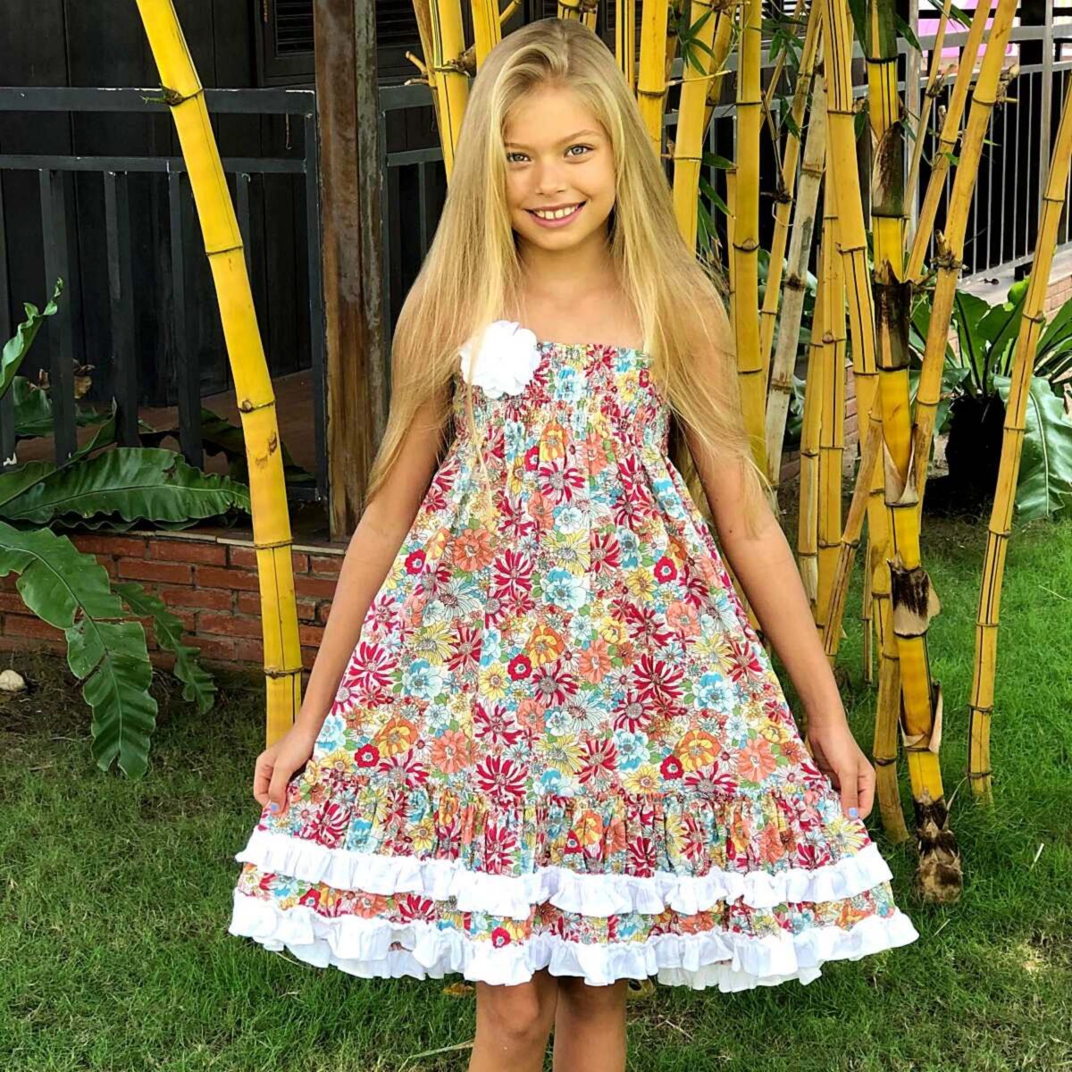 Robe Longue 3-en-1 |Fleurie Liberty | Filles 2-16 ans | La Faute ?� Voltaire