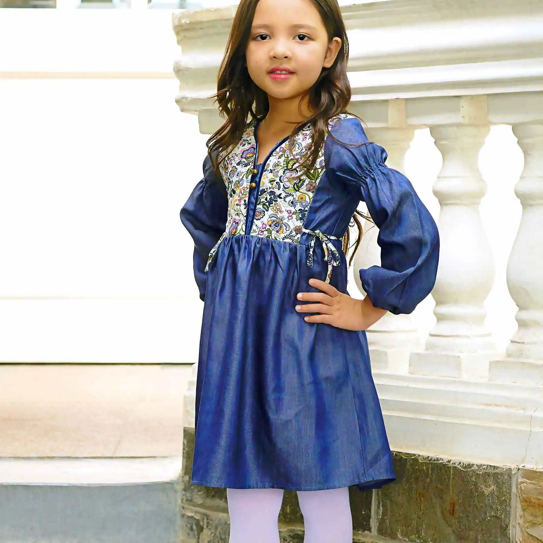 robe-manche-longue-bleu-denim-
