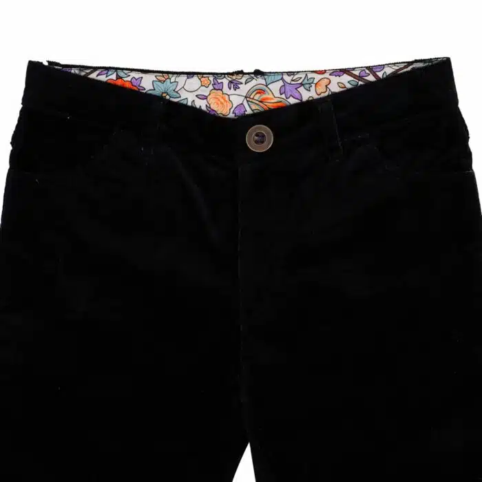 pantalon velours noir élastique pour filles et fillettes de la marque de mode pour enfants la faute a voltaire