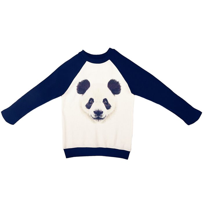 Black and white panda print sweatshirt for girls from the children's fashion brand LA FAUTE A VOLTAIRE