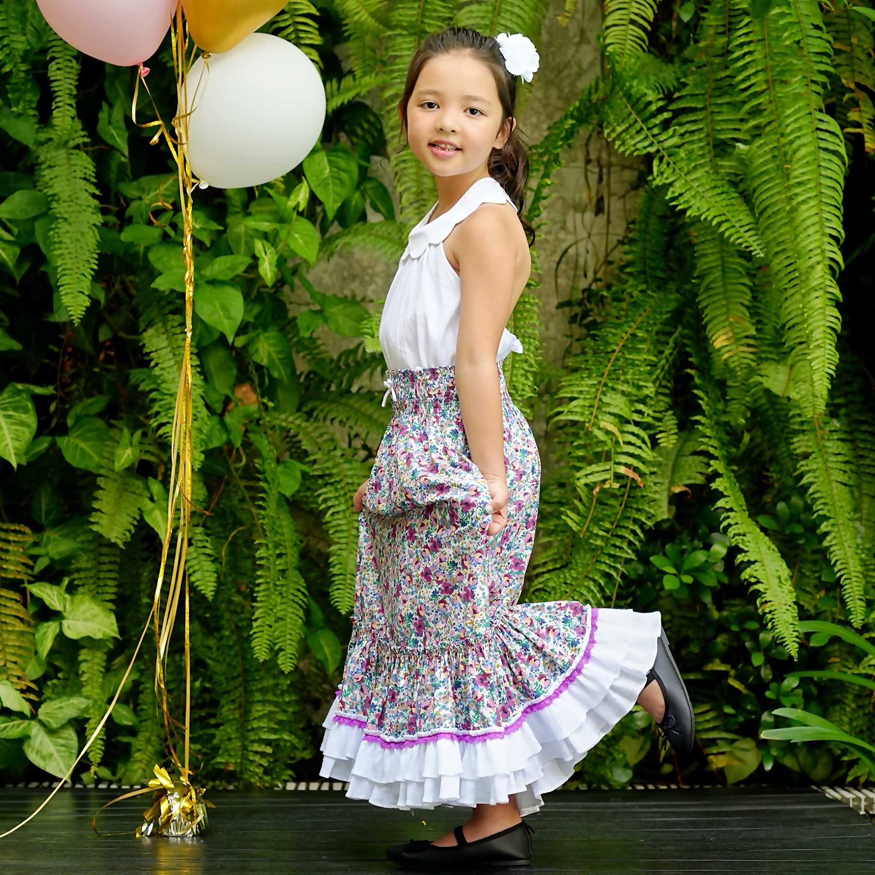 Robe de princesse pour enfant - Robe de soirée de mariage - Jupe longue -  Jupe longue - Costume de petite fille : : Mode