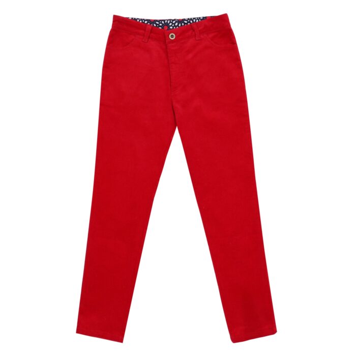 On craque pour ce magnifique Pantalon Velours Rouge pour Fille de la Nouvelle Collection Automne Hiver La Faute à Voltaire. Disponible de la Taille 2 ans à la taille 16 ans, ce Pantalon d'Hiver Stretch est Parfait pour être Confortable tous les Jours. Sa couleur Rouge est également Parfaite pour célébrer les fêtes de Noël en Couleur Traditionnelle. Avec sa Matière légèrement élastique ce Vêtement Évolutif grandit avec votre Enfant. Ce pentalon peut se porter façon Slim ou légèrement plus Grand. Un élastique intérieur permet d'ajuster la taille. Pantalon Hiver de la Marque de Mode pour Enfants Française La Faute à Voltaire.