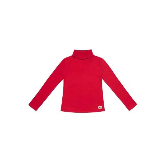 Sous pull col roulé rouge pour fille et garçon en coton extensible 4 directions tout doux de la marque de mode créateur pour enfant La Faute à Voltaire
