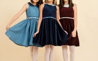 Une sélection de tenues pour la rentrée scolaire avec des robes qui tournent à l'horizontal en coton, velours, coton liberty pour fille et fillette de la marque de mode pour enfant La Faute à Voltaire.