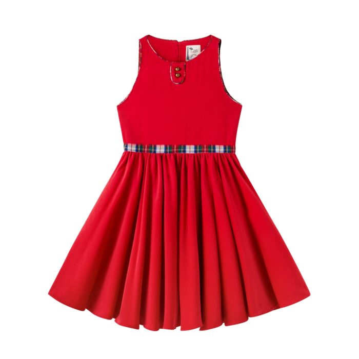 Robe de Noël Rouge qui Tourne Fille | HEPBURN – Image 3