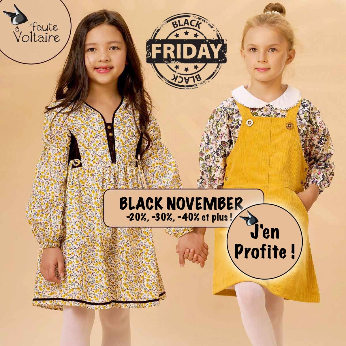 Les Soldes du Black Friday Commencent Maintenant pour le Site Français de Mode pour Enfant La Faute à Voltaire. Jusqu'à -80% sur toutes les Collections Mode Hiver et Mode Eté pour Filles et Garçons. Collection Spéciales Noël, Collection Spéciale Cérémonie pour Filles et Garçons de 2 à 16 ans.