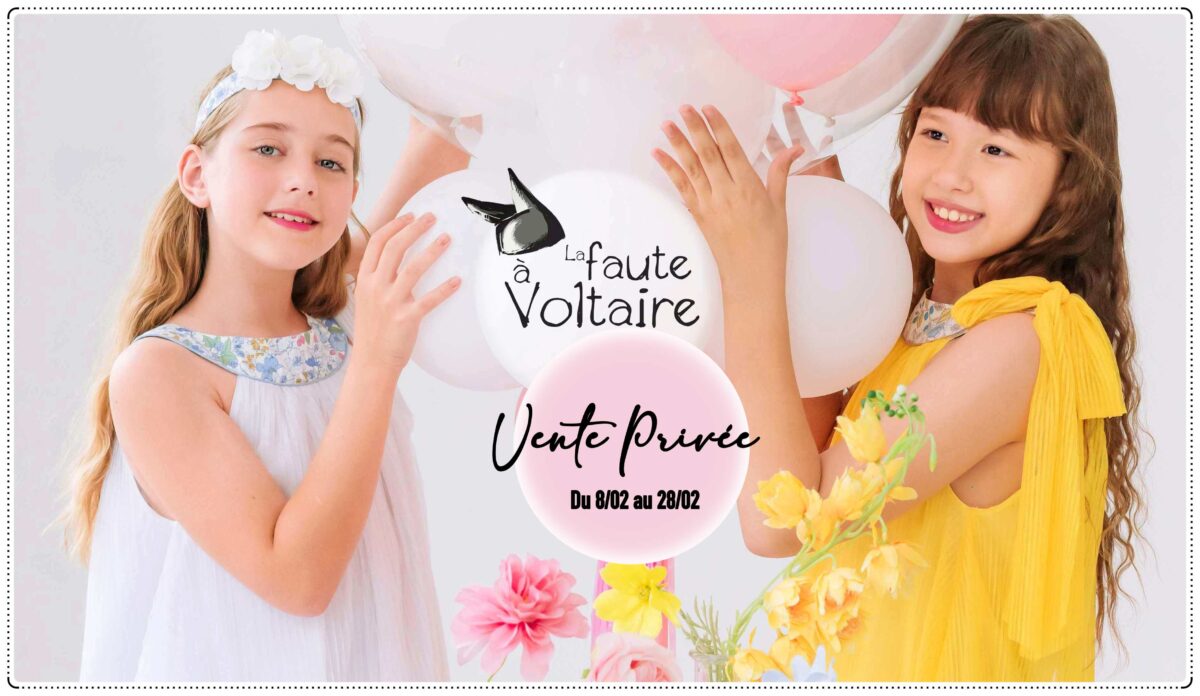 Vente Privée nouvelle collection de cérémonie pour enfant avec robes de demoiselle d'honneur blanche, beige, colorées, en dentelle, voile, coton pour mariage classique ou bohème chic et costume de mariage avec gilet de costume, chemise blanche, pantalon et bermuda bleu ou beige. Marque de mode Française Chic pour fille et garçon de 2 à 16 ans La Faute à Voltaire. Livraison 24-72h à domicile et offerte en point relais à partir de 60€